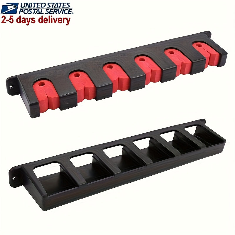 Black ABS Fishing Rod Bracket Wall Mounted HighDensity Foam Grip Storage Box with Multiple Compartments for Garage And Sports Equipment Storage Stylish Storage Box Durable Foam Grip Fishing Rod Bracket Christmas Essentials