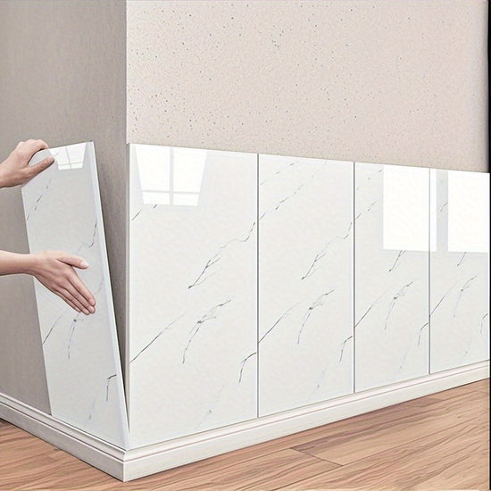 204060Pack SelfAdhesive Marble Wall Panels Set Oversized White GreyBlack Marble Sheets Peel  Stick Removable Vinyl Planks Bathroom Kitchen Living RoomGlossy Finish Easy InstallRemove Reusablelmitation Stone DIY Home Decor