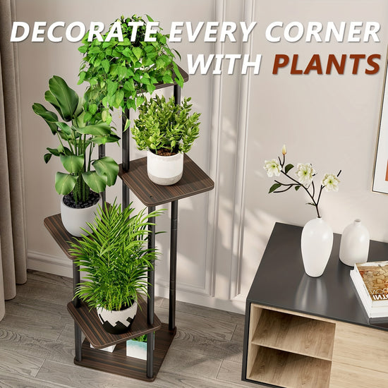 Corner Plant Stand Indoor Tall Metal Plant Shelf for Multiple Plants 5 Tier Flower Stand for Patio Garden Balcony Living Room Bedroom Utility Racks