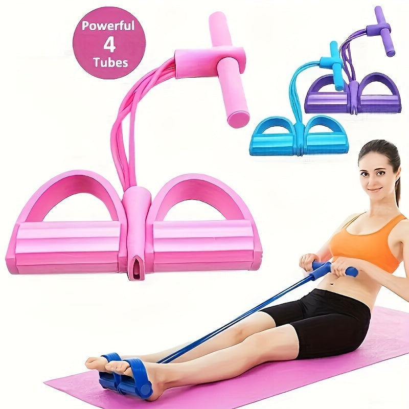 Home Gym Resistance Bands 4 Elastic Tubes Full Body Exercises Abdominal Exercises Rowing and Fitness Equipment Strength and Flexibility