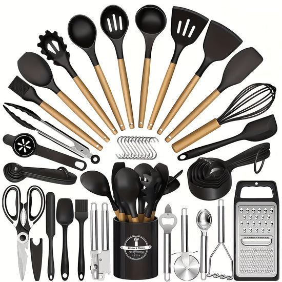 44pcs Kitchen Cooking Tool Set  44pcs Are Super CostEffective Complete High Temperature Resistant NonStick Dishwasher Safe Selected Kitchen Tools Suitable for Kitchen Enthusiasts And Beginners Best Gifts for Thanksgiving And Christmas