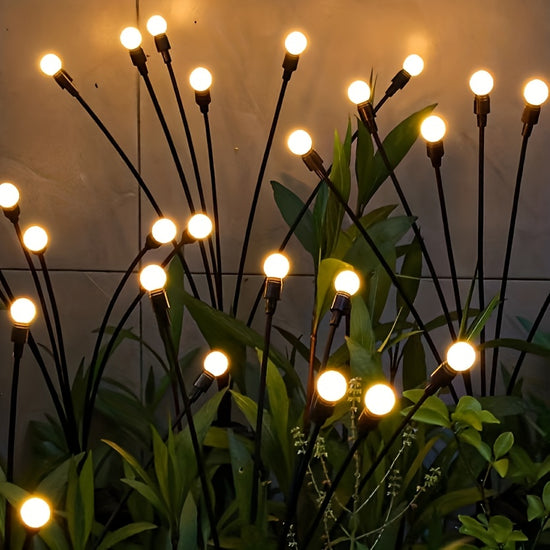 8Pack Solar Lawn Firefly Lights Each Bulb 8 Lumens Brightness IP65 SplashProof  Add LED Firefly Ground Stake Garden Decorative Lights  Venue Ramadan Festival Decorative Lights