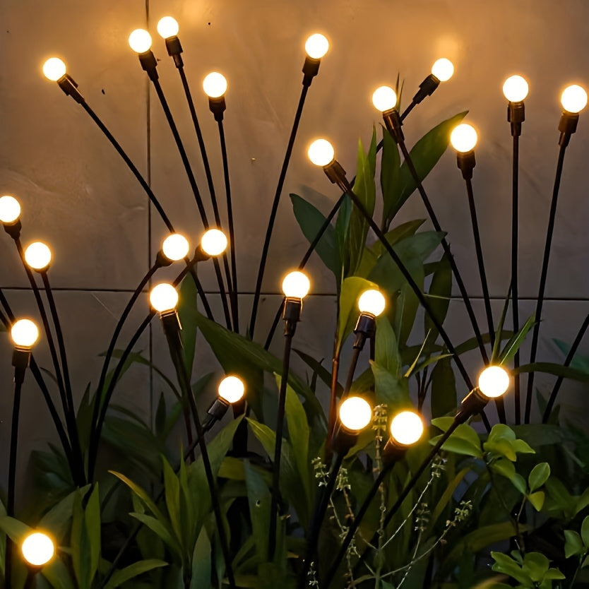 8Pack Solar Lawn Firefly Lights Each Bulb 8 Lumens Brightness IP65 SplashProof  Add LED Firefly Ground Stake Garden Decorative Lights  Venue Ramadan Festival Decorative Lights