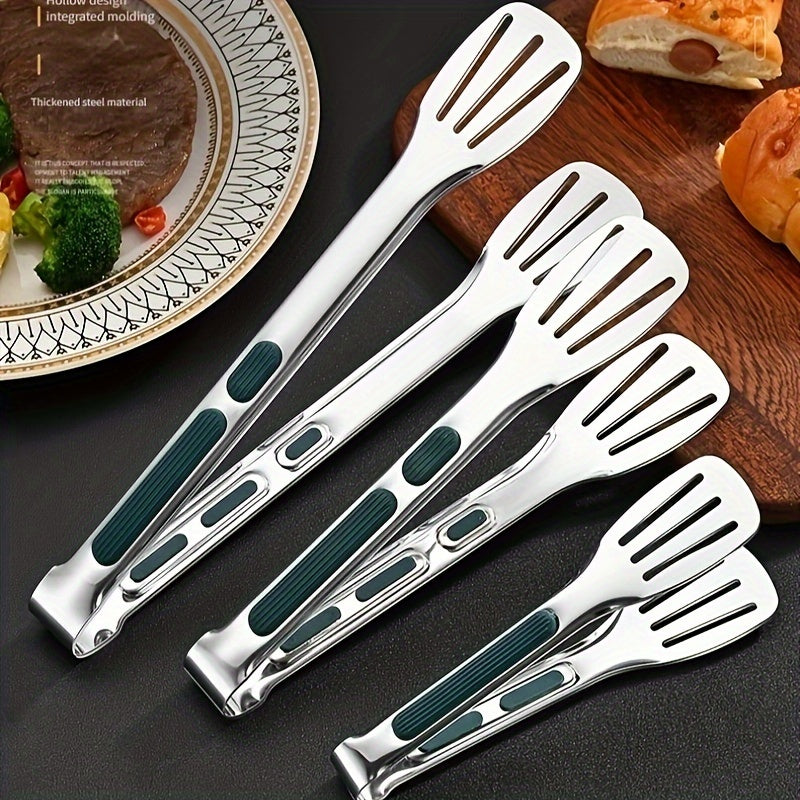 3pcs Stainless Steel Kitchen Tongs Set for Cooking Serving and Grilling  Nonslip Grip Metal Food Tongs for Salads Breads Barbecues  Multipurpose Cookware and Kitchen Accessories