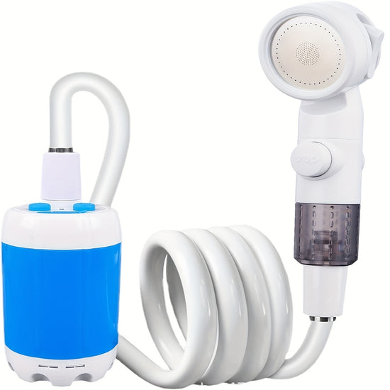 1Portable Watering System Camping Shower Outdoor Shower Upgrade Rechargeable Electric Shower Pump Suitable for Hiking And Climbing Bathing Car And Motorcycle Cleaning Beach Camping Bathing Crop Watering Pet Bathing Holiday Gardening Watering