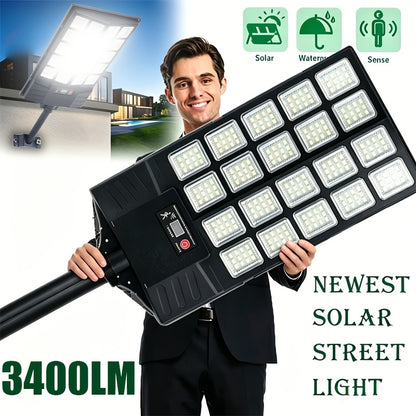 Outdoor Solar Street Lights Super Bright Commercial Lights Dusk to Dawn Solar Lights with 3 Level Brightness No Electricity Cost Portable Street Lights for Garden Yard Lawn Garage Path