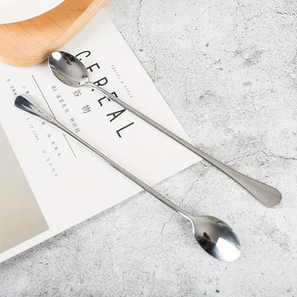 8pcs Set Of Longhandled Iced Tea Spoons Coffee Spoons Ice Cream Scoops Cocktail Stirring Spoons  Stainless Steel Creative Spoons Suitable for Offices Coffee Stirrers Ice Cream Stirring Spoons Mixing Spoons Suitable for Hotels Jam Spoons
