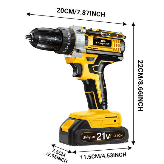 21V Cordless Drill Set 11830136148pcs Electric Drill Tool Box Set  Electric Drill Cordless Set Rechargeable Equipped With 2 Battery Cordless Drill Driver With Hand Tools Screwdriver Bits Set And Tool Box For Home Repair Gift For Men