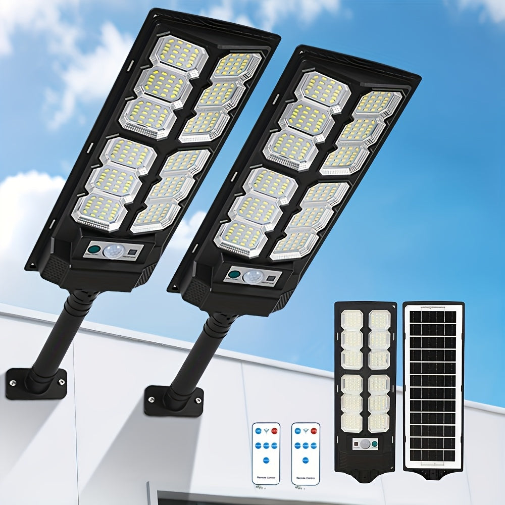 Extra Large 2pcs Set Solar Wall Street Lights Wall Lamp 3 Lighting Modes LED Solar Outdoor Lights with PIR Motion Sensor Durable Metal End Ideal for Outdoor Garden Street Porch Patio Yard Lighting Solar Pathway Garden Lights IP65