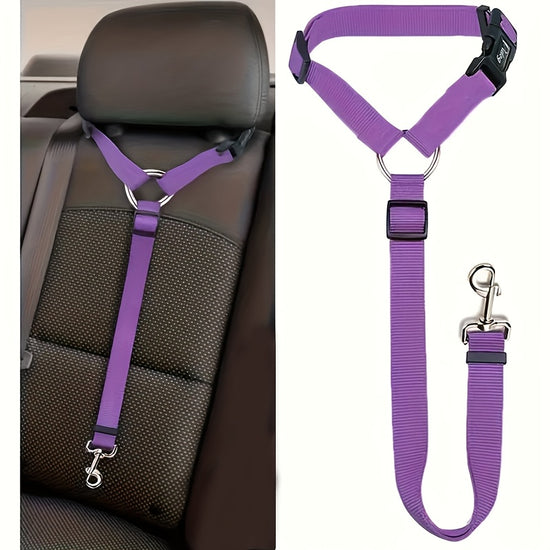 1pc Dog Belt VestAdjustable Car Safety Belly Band Equipped With Solid Metal Comfortable Padded Design And Ergonomic Support Convenient Installation Automatic Haul Rope Dedicated Pet Travel