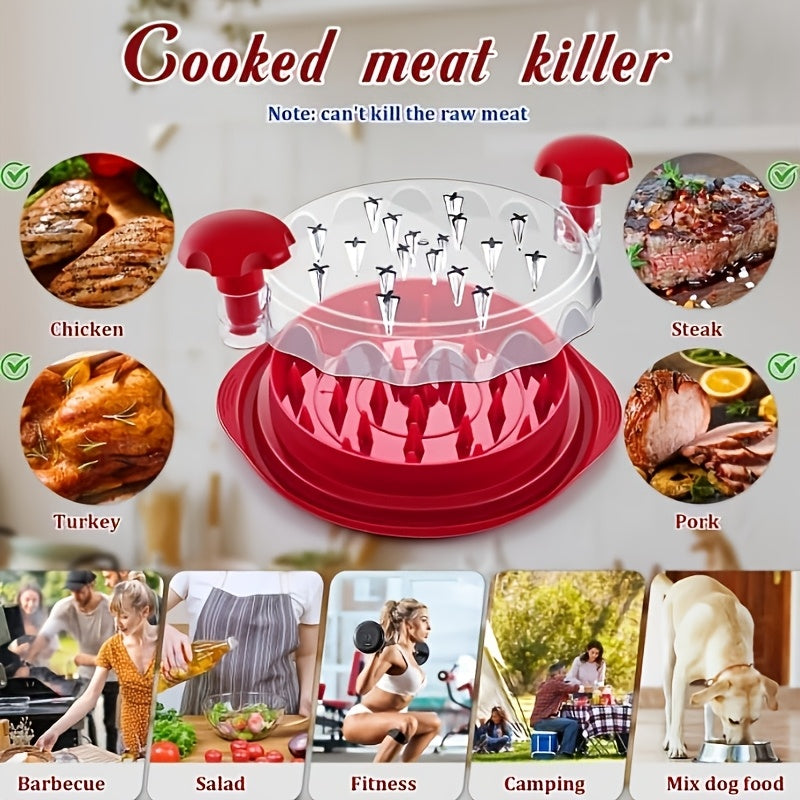 1pc Or 2pcs Kitchen Chicken Shredder Tool Twist 2024 Upgraded Large Visible Meat Shredder Twist Chicken Breast Chopper Chicken Grinder With Transparent Lid And Cleaning Brush Antislip Strip Suitable For Pork Beef Chicken