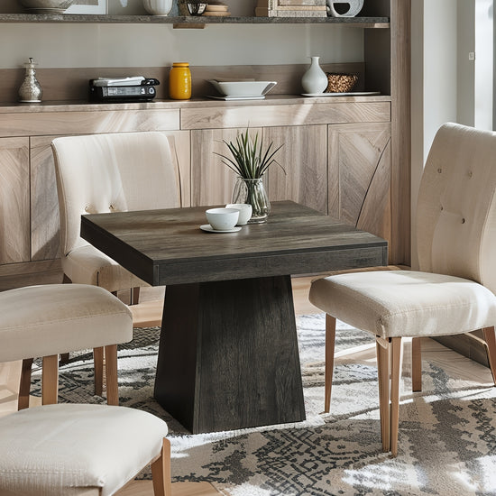 315inch Square Dining Table for 4 with Pedestal Base  Farmhouse Style Table Suitable Dining Room  Small Spaces Compact Modern Table for Home Easy Assembly Sturdy Base for Narrow Apartments and Cozy Gatherings