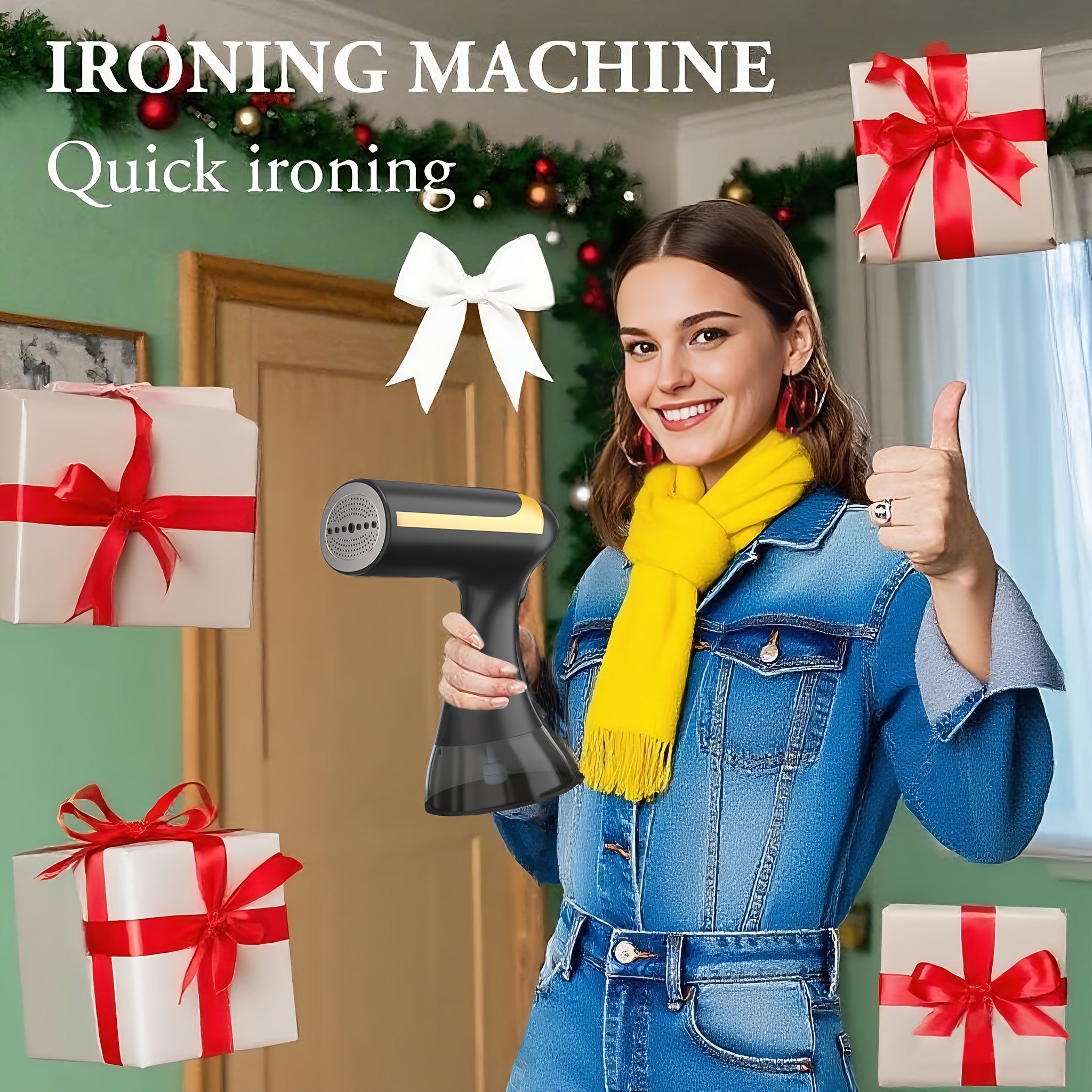 1100W Handheld Hanging Ironing Machine with 20s Fast Heating Equipped with A Cleaning Brush And A 1014oz Large Capacity Water Tank Home Steam Ironing Machine Is A Musthave Tool for Wrinkle Removal During Travel And Clothing Care for Business