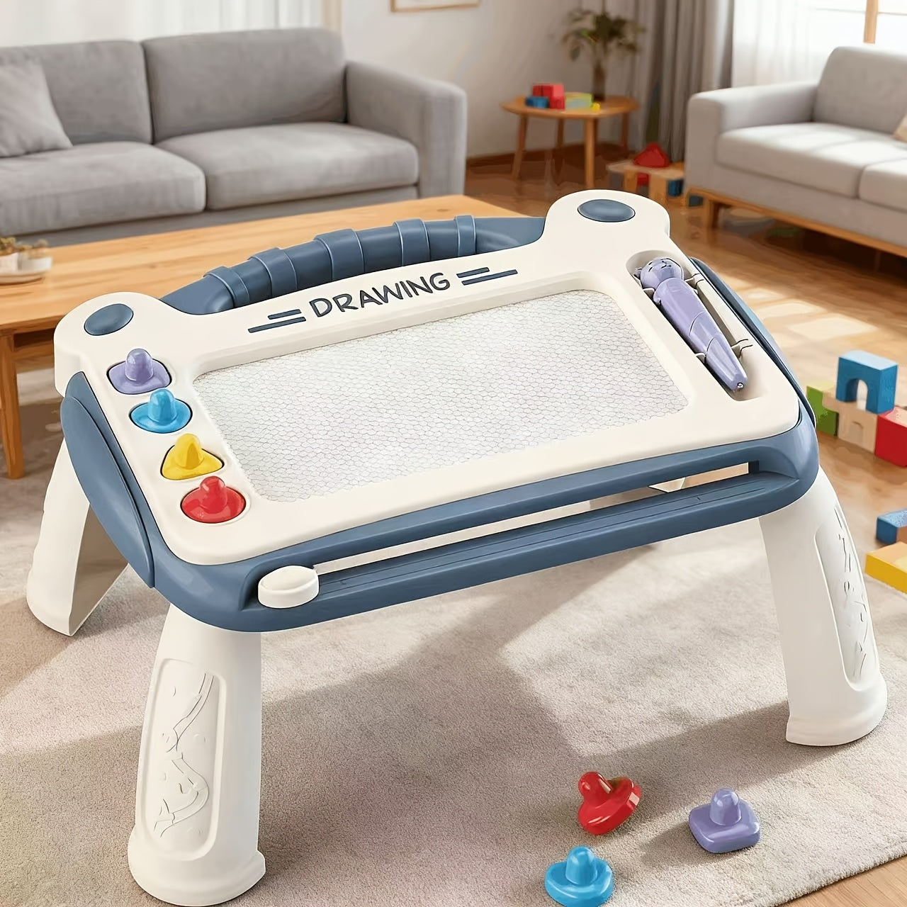 Drawing Board Toy Learning Toy Perfect Birthday Gift for Boys And Girls Easter Day Gift 4 Stamps 1 Brush 4 Stands Green Drawing Board No Stand