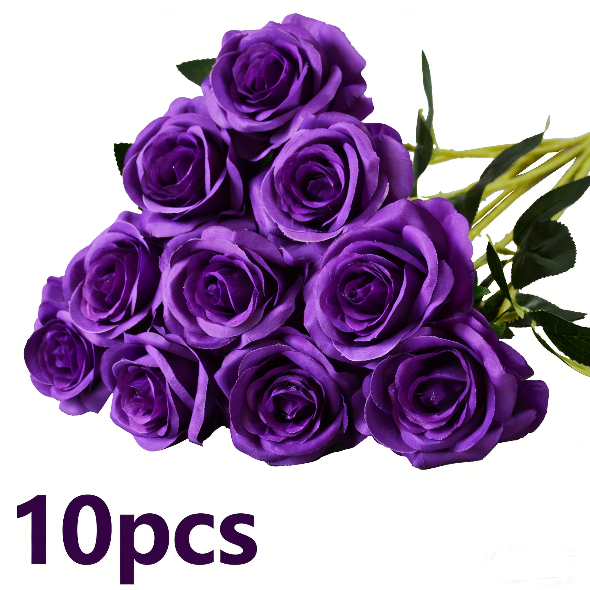 10pcs Purple Roses Artificial Flower Bulk Flower Projects Vase Arrangement 1969inch Artificial Rose Fake Rose Blossom Bridal Bouquet for Home Wedding Event Decor Festival Decor Purple Flowers Artificial for Decor Purple