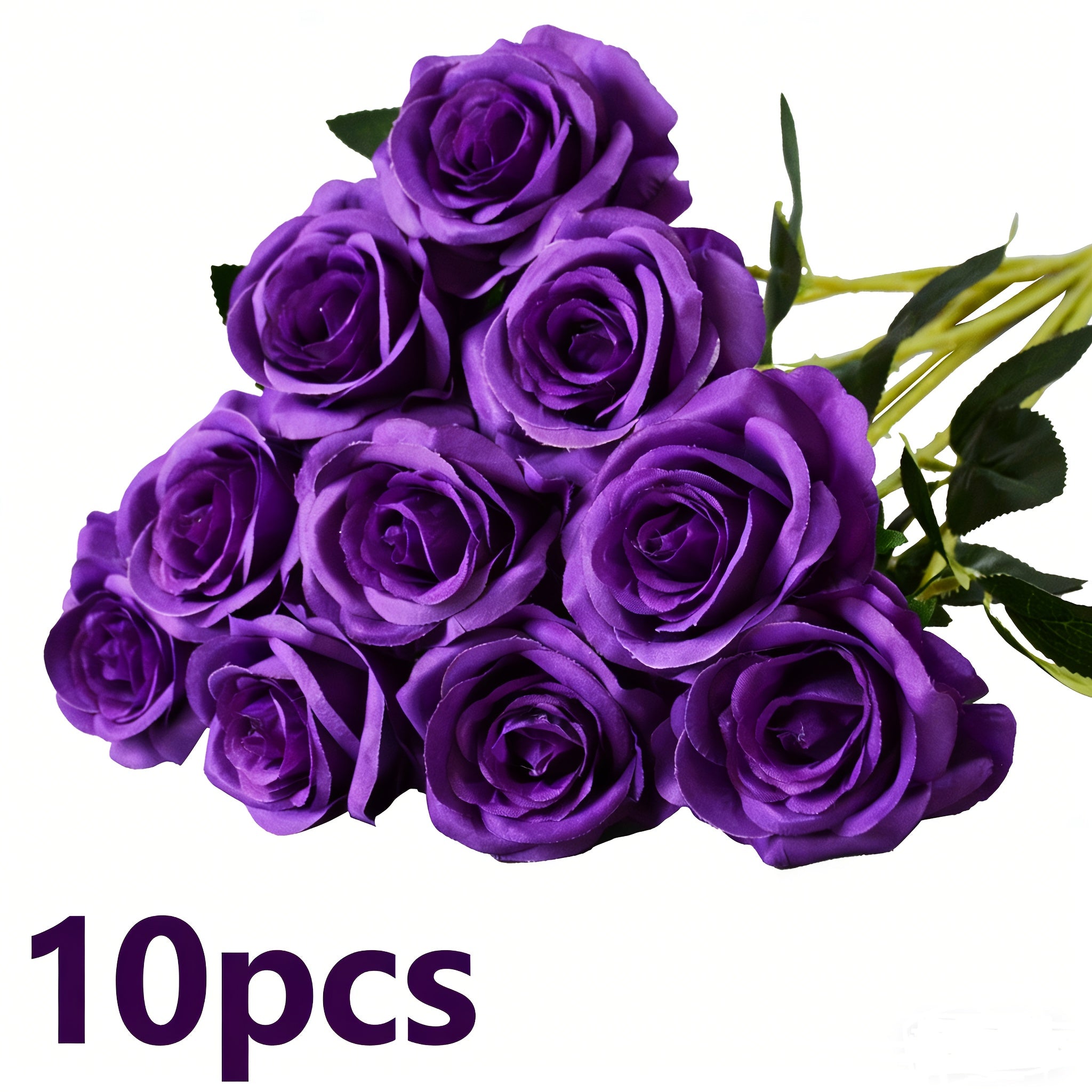10pcs Purple Roses Artificial Flower Bulk Flower Projects Vase Arrangement 1969inch Artificial Rose Fake Rose Blossom Bridal Bouquet for Home Wedding Event Decor Festival Decor Purple Flowers Artificial for Decor Purple