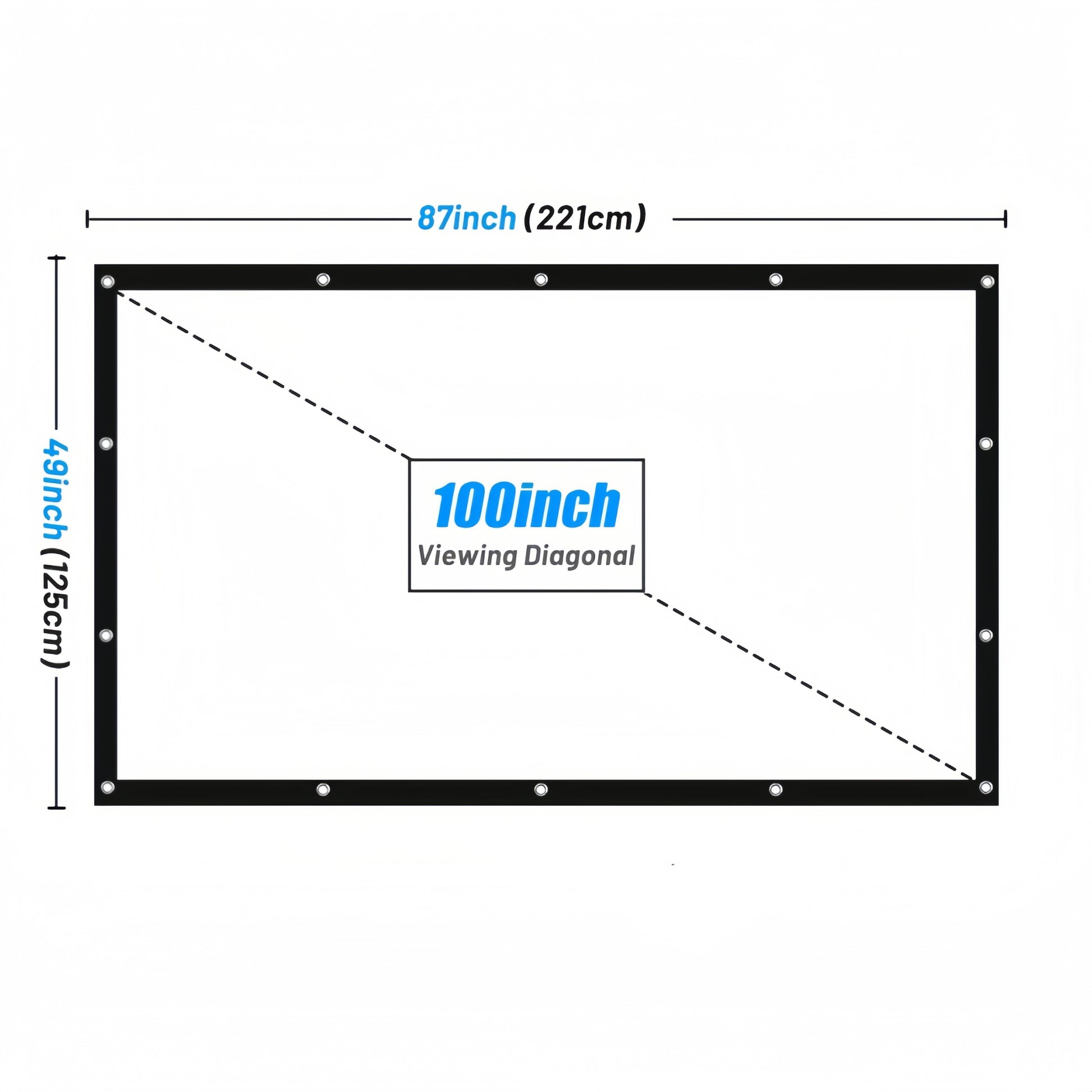 100inch Projection Screen 4K HD 169 Foldable Movable Portable Projector Screen Portable Wrinkleproof Projector Screen for Camp Out And Indoor Home Theaters Suitable for Party Movie Projection