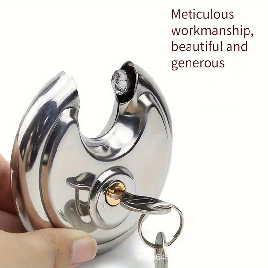 2Pack Heavy Duty Stainless Steel Round Padlock with Keys  60mm DiscStyle Security Lock for Storage Lockers Sheds Garages Trailers  Outdoor Equipment  Weatherproof  Easy to Use