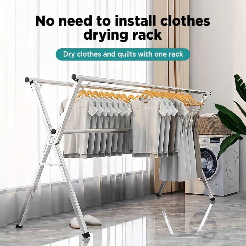 Clothes Drying Rack 63 And 787 Two Types Retractable Length And Folding Outdoor Indoor Use Durable Metal Drying Rack Drying Rack Clothing Collapsible Foldable Laundry Drying Rack Heavy Duty Stainless Steel Clothesline Drying Racks