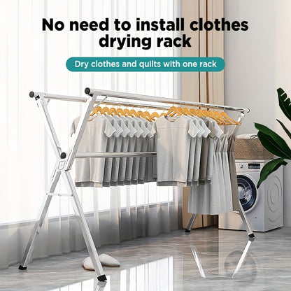 Clothes Drying Rack 63 And 787 Two Types Retractable Length And Folding Outdoor Indoor Use Durable Metal Drying Rack Drying Rack Clothing Collapsible Foldable Laundry Drying Rack Heavy Duty Stainless Steel Clothesline Drying Racks