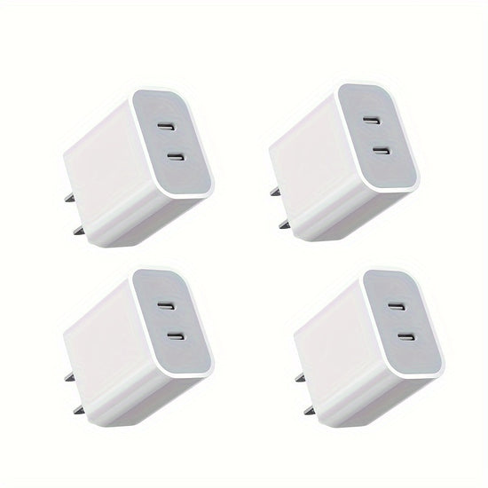 USB C Wall Charger 40W 2pcs3pcs4pcs Dual Port 20W Type C Fast Charging Block Durable Compact Power Adapter for iPhone 1112131415Pro Max XSXRX iPad Pro Air Pods Pro Samsung Galaxy White