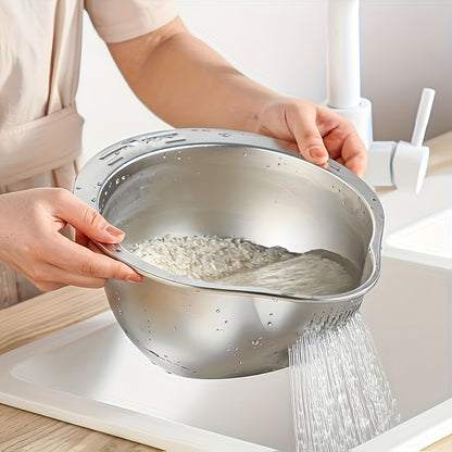 CommercialGrade Stainless Steel Colander  Extra Large 55QT Food Strainer Basket for Pasta Vegetables Fruits  RustProof  Dishwasher Safe Heavy Duty Kitchen Tool for Home Restaurants  Food Safe  BPA Free Rice Strainer Rice Colander