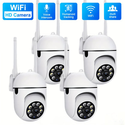 4pcs Wifi Dome Camera AI Motion Tracking Security Camera 1080P HD Camera Horizontal 360 Degree Vertical 100 Degree PTZ Technology PIR LightDependent Resistor Soft LDR Wifi 24G5G Use Wall Hanging App Control with TwoWay Audio