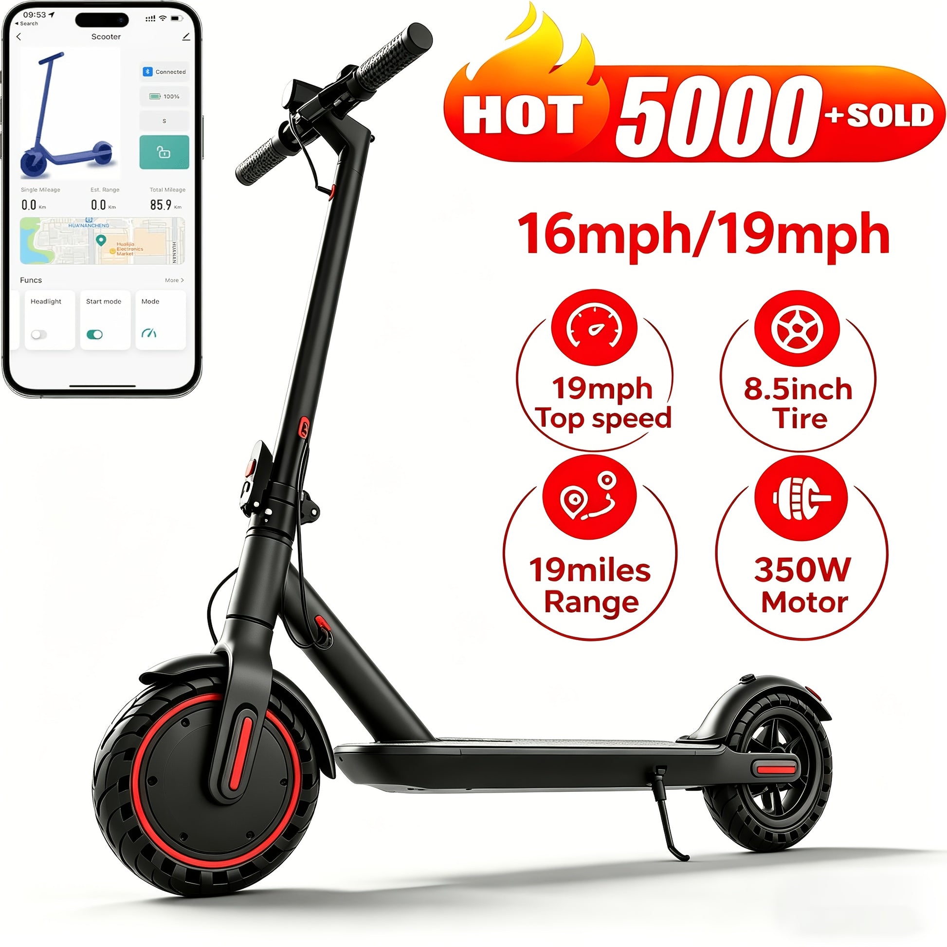 LADPED Multiple Models Folding Electric Scooter Rated 350W500W Motor Optional HighCapacity Battery With Antiskid Solid Tires Scooter Electric With Long Range 15MPH16MPH19MPH20MPH Adjustable Speed Foldable Commuting EScooter For Adults