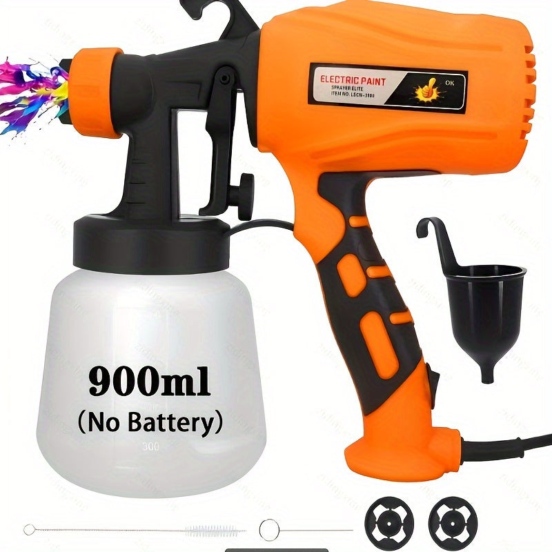High Pressure Paint Sprayer Electric Airless HVLP Spray Gun 3 Spray Patterns Electric Paint Sprayer 2705oz Container Easy to Clean for House Painting Furniture Cabinets Fence Walls Doors Home Car Repair DIY