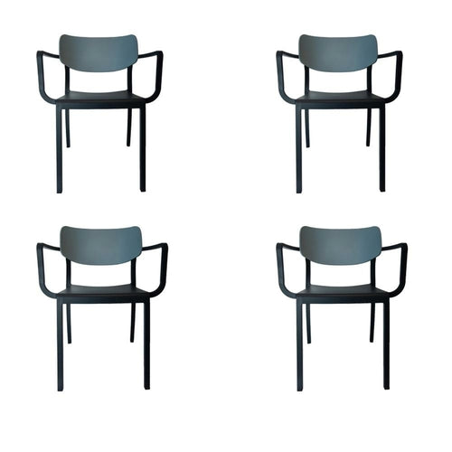 Set of 4 Patio Dining Armchair - Porto - Commercial Grade - Stackable