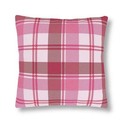 Decorative Indoor/outdoor Pillow - Pink and White Plaid