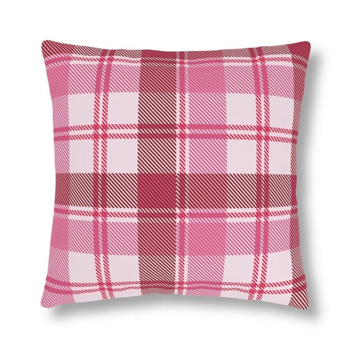 Decorative Indoor/outdoor Pillow - Pink and White Plaid