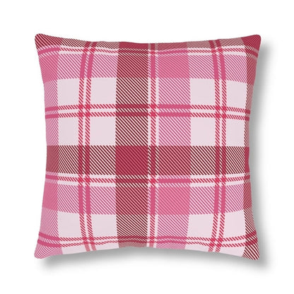 Decorative Indoor/outdoor Pillow - Pink and White Plaid